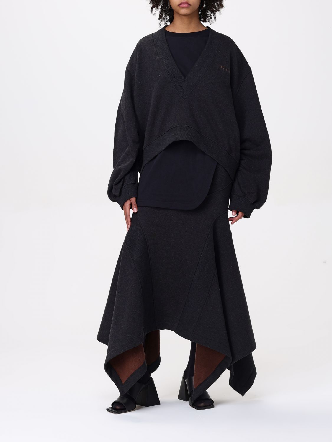 Panelled midi skirt - Black