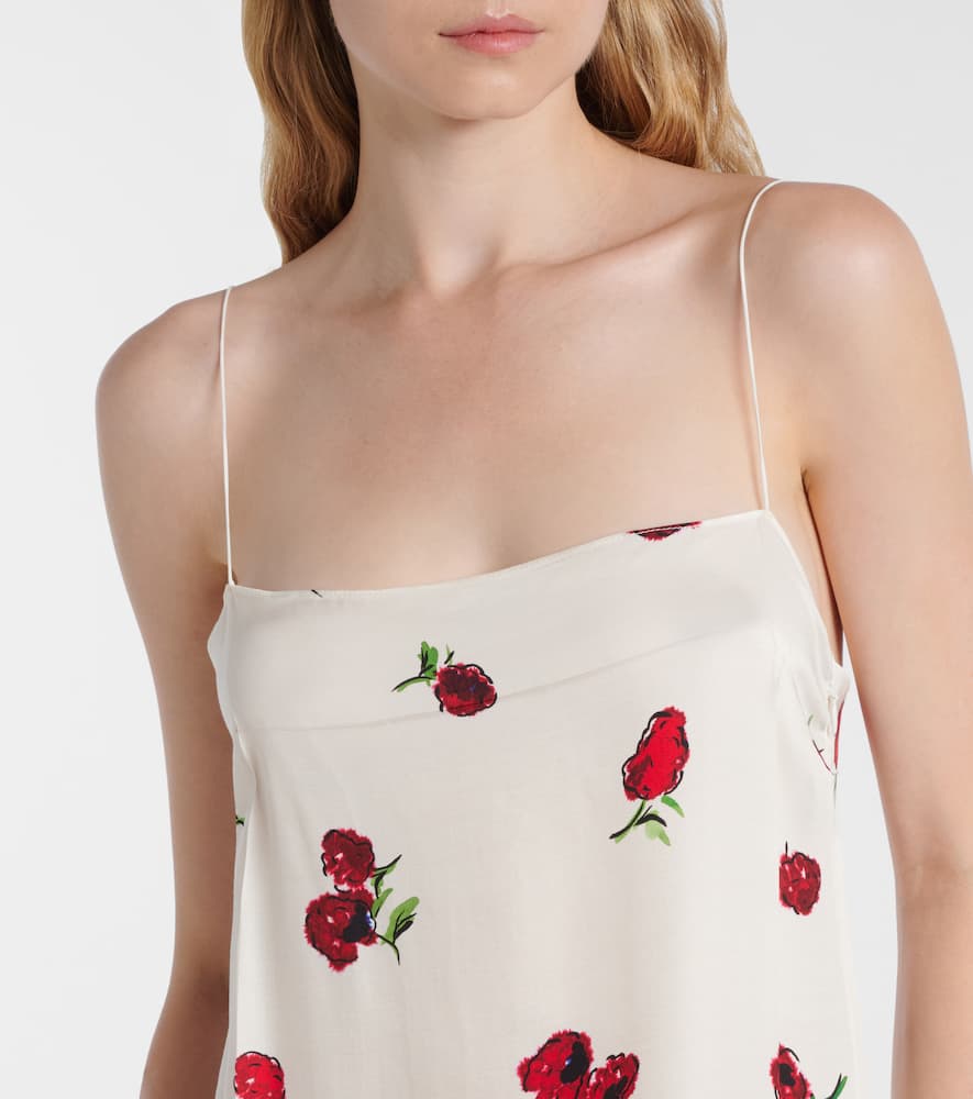 Sicily printed twill slip dress