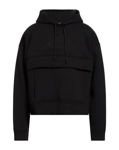 Man Sweatshirt Black Size L Cotton, Polyester