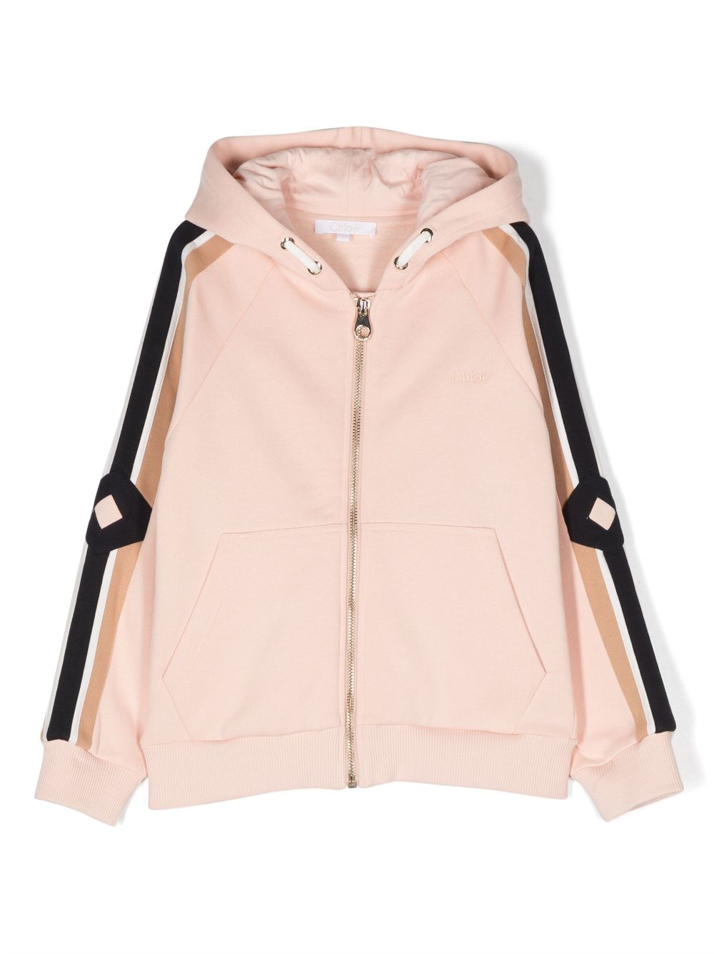 Jersey-fleece zip-up hoodie - Pink