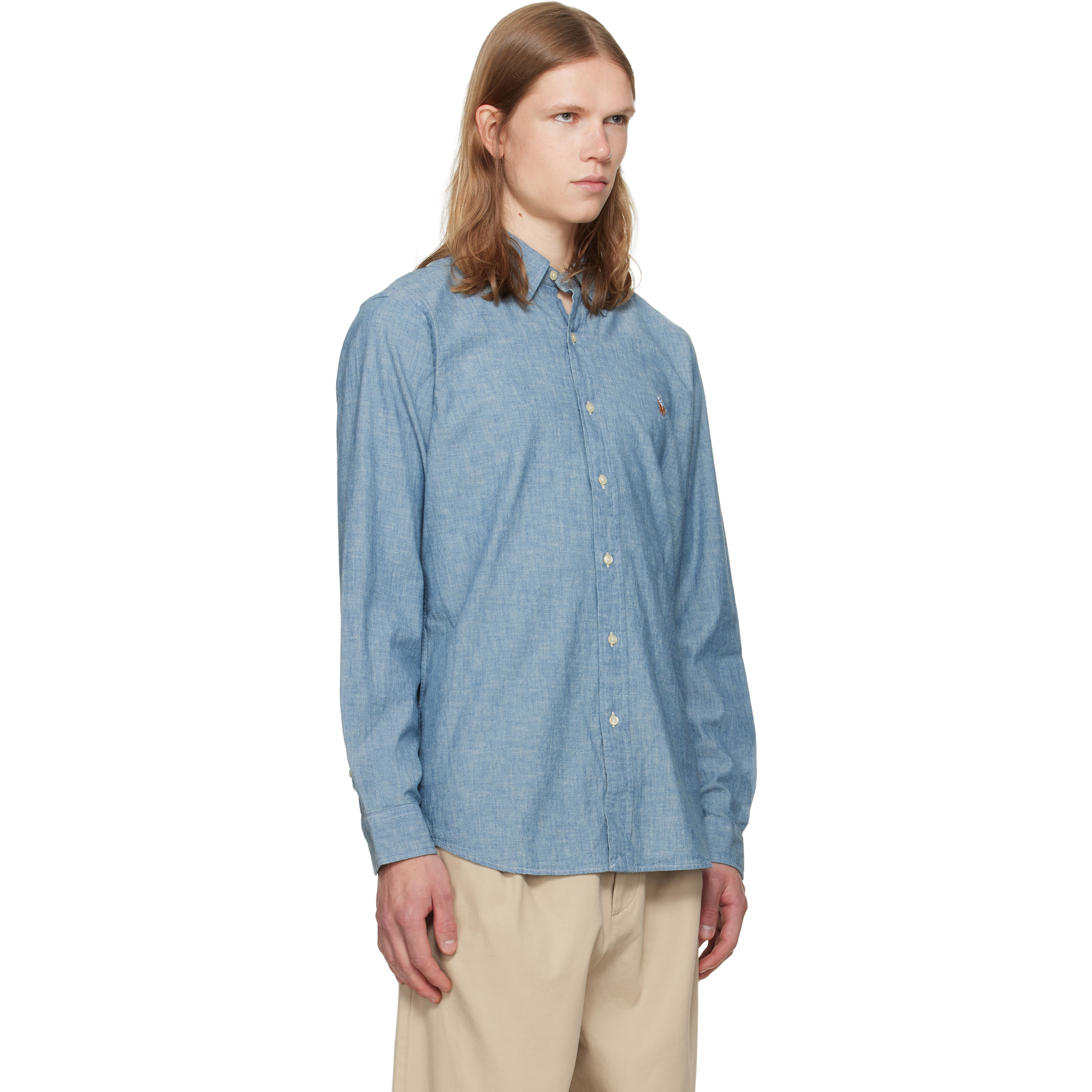 Blue Classic Fit Indigo Chambray Shirt