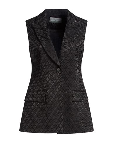 Woman Tailored Vest Black Size 6 Viscose, Cotton, Elastane
