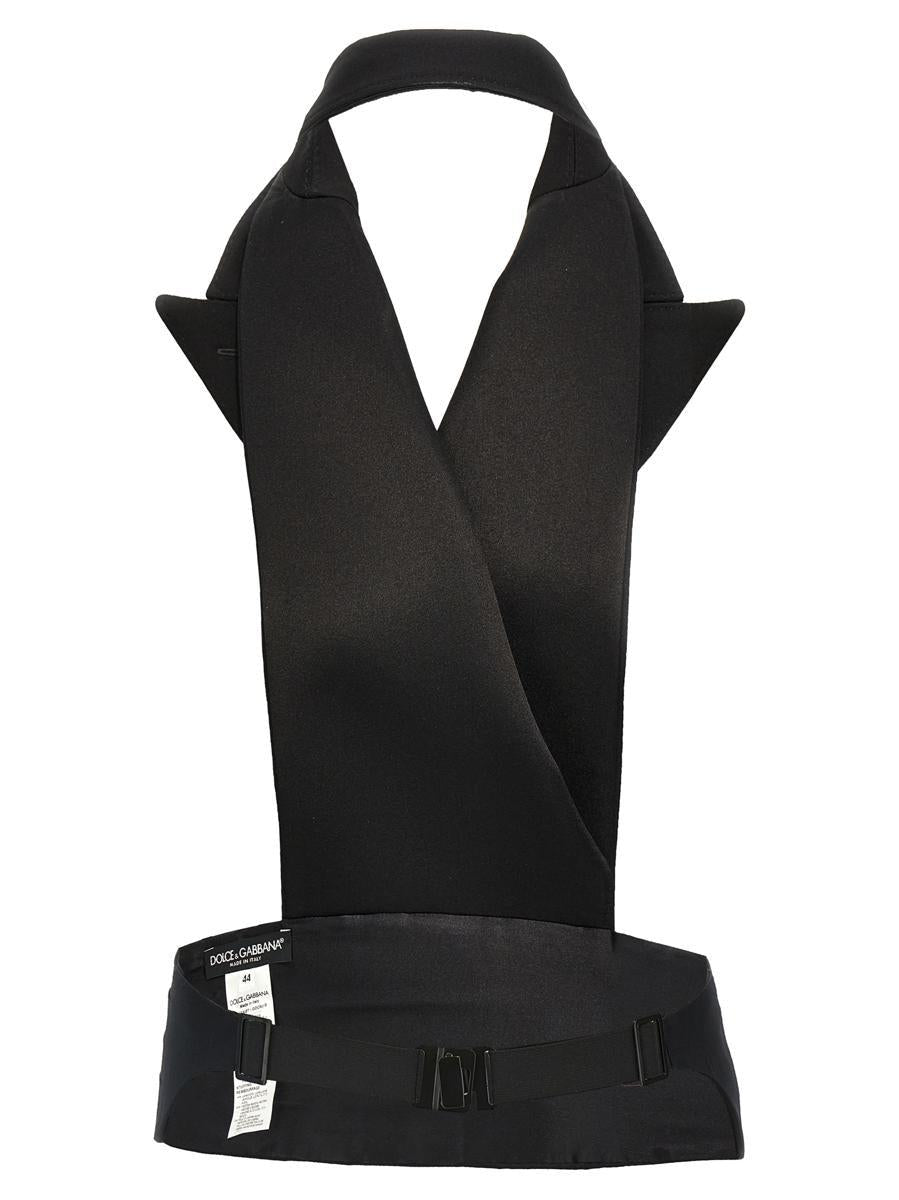 Double-Breasted Bare Back Vest