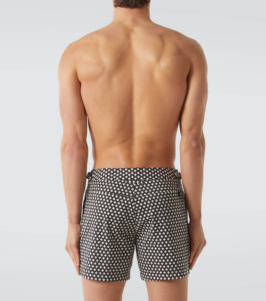 Checked swim trunks