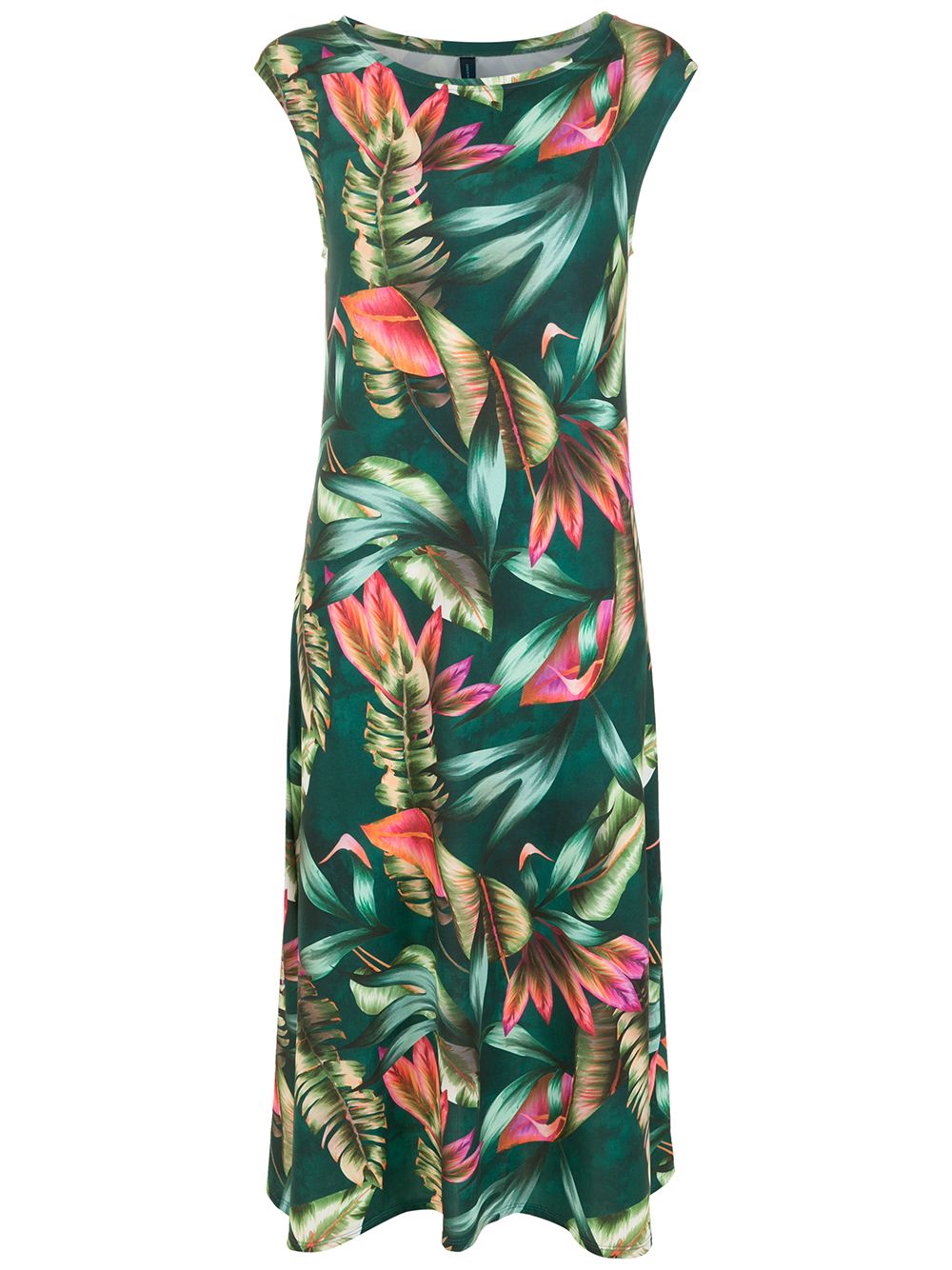 Leaf print midi dress - Green