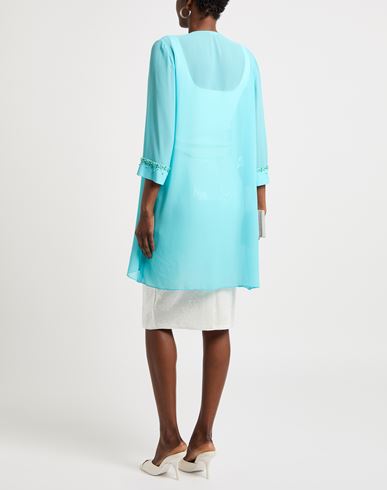 Camilla Milano Woman Overcoat & Trench Coat Turquoise Size 6 Polyester