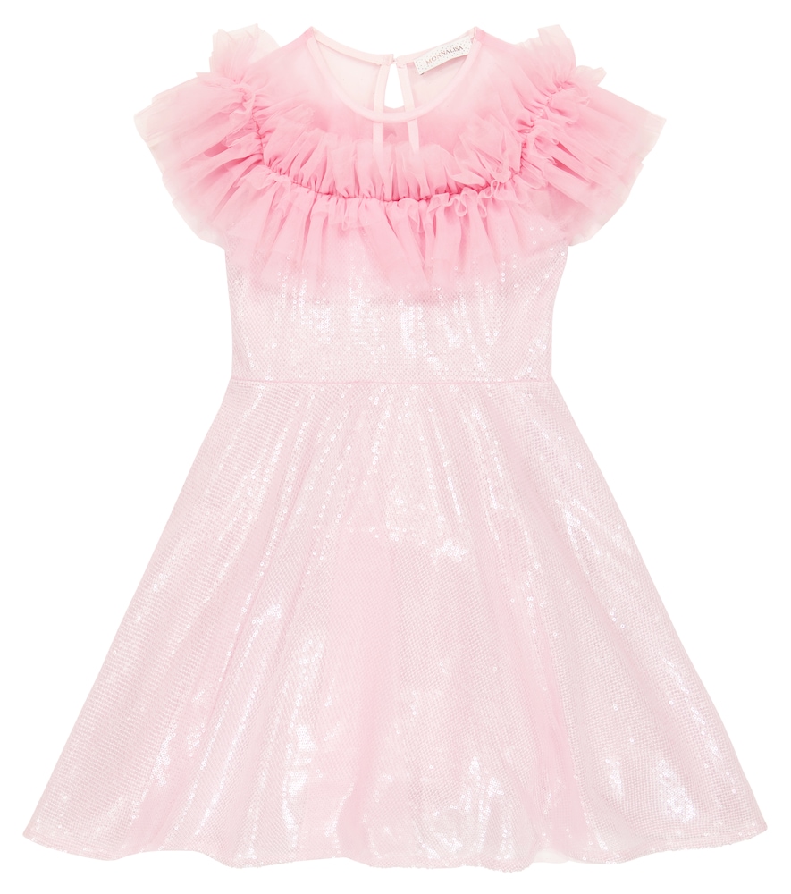 Monnalisa Sequined ruffle dress