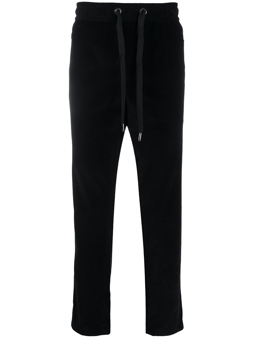 Elasticated corduroy trousers - Black