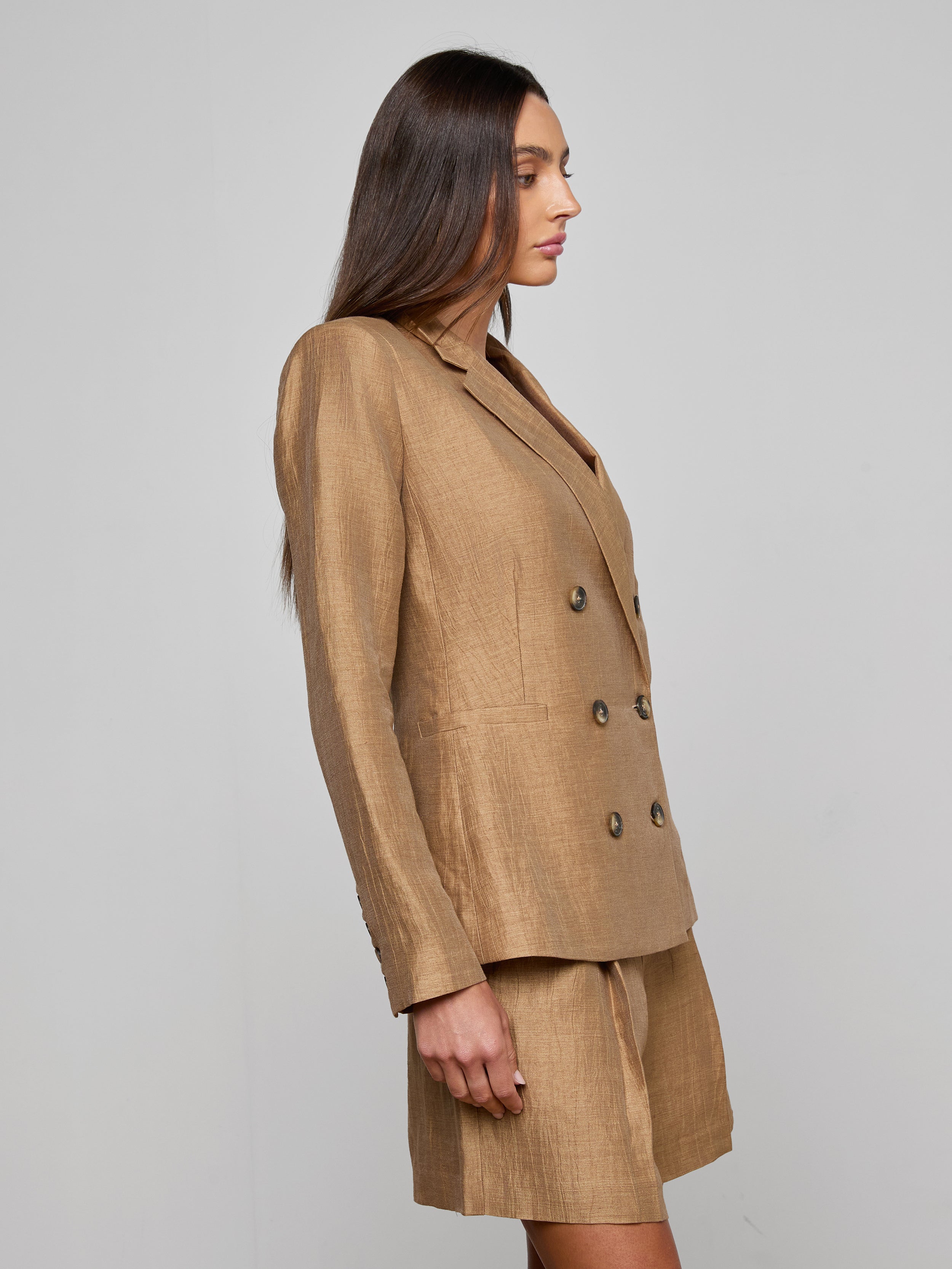 Colin Linen-Blend Blazer In Latte