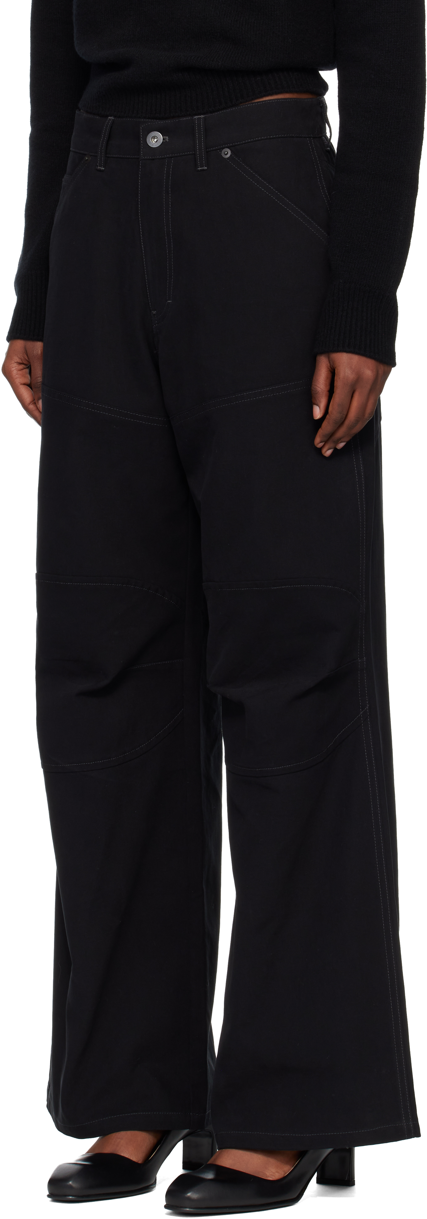 Black Oversized Wide-Leg Denim Jeans