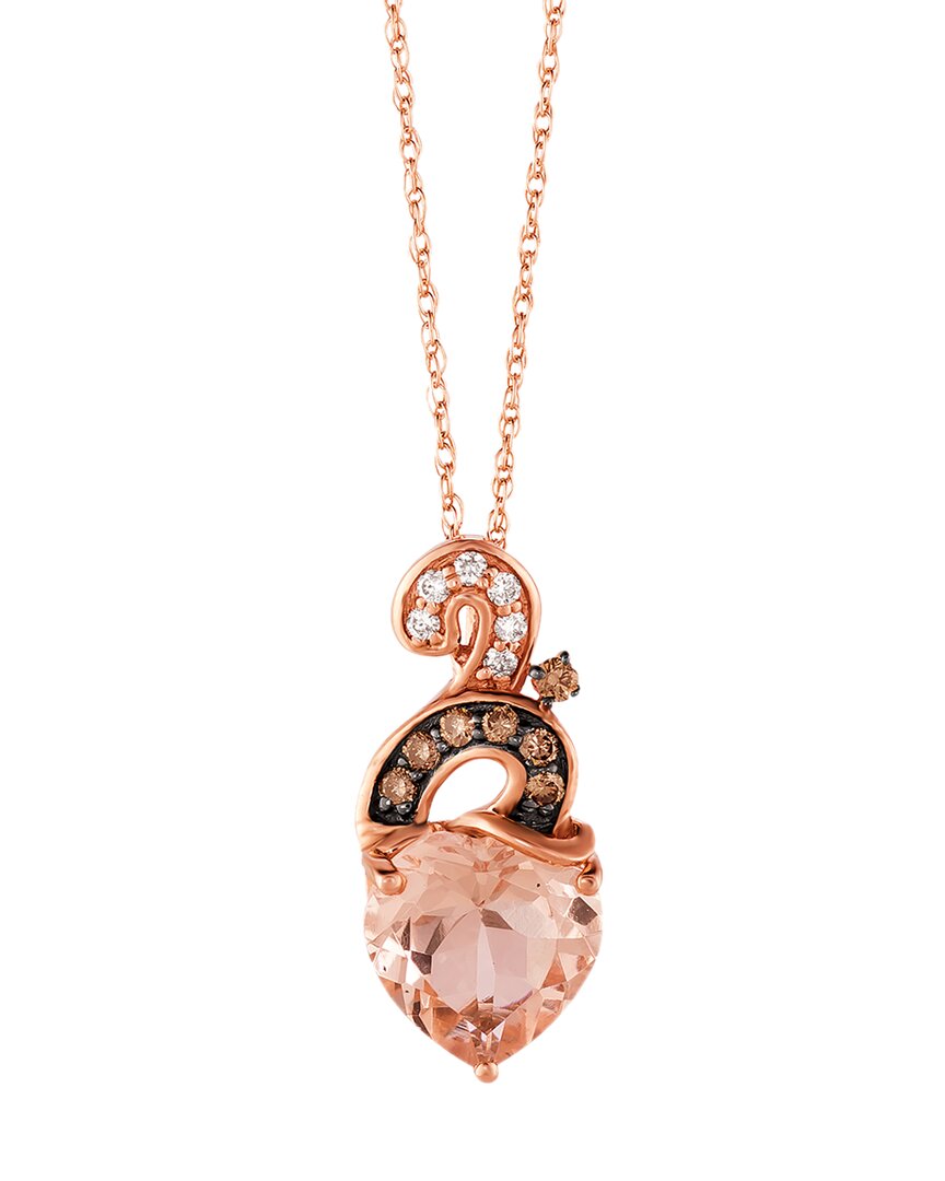 Le Vian 14K Strawberry Gold 1.41 Ct. Tw. Diamond & Morganite Pendant Necklace