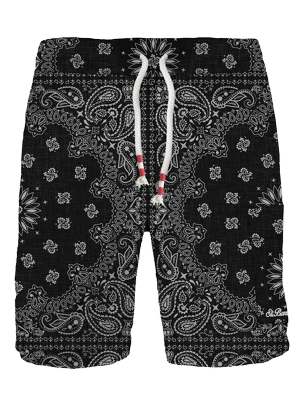 Paisley-print drawstring shorts - Black