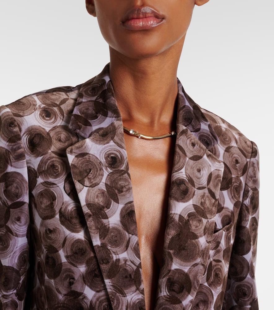 Printed cotton-blend blazer