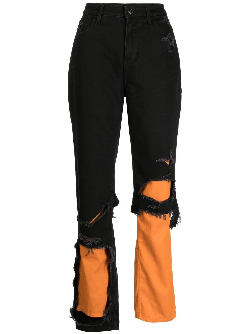 High-waisted denim jeans - Black