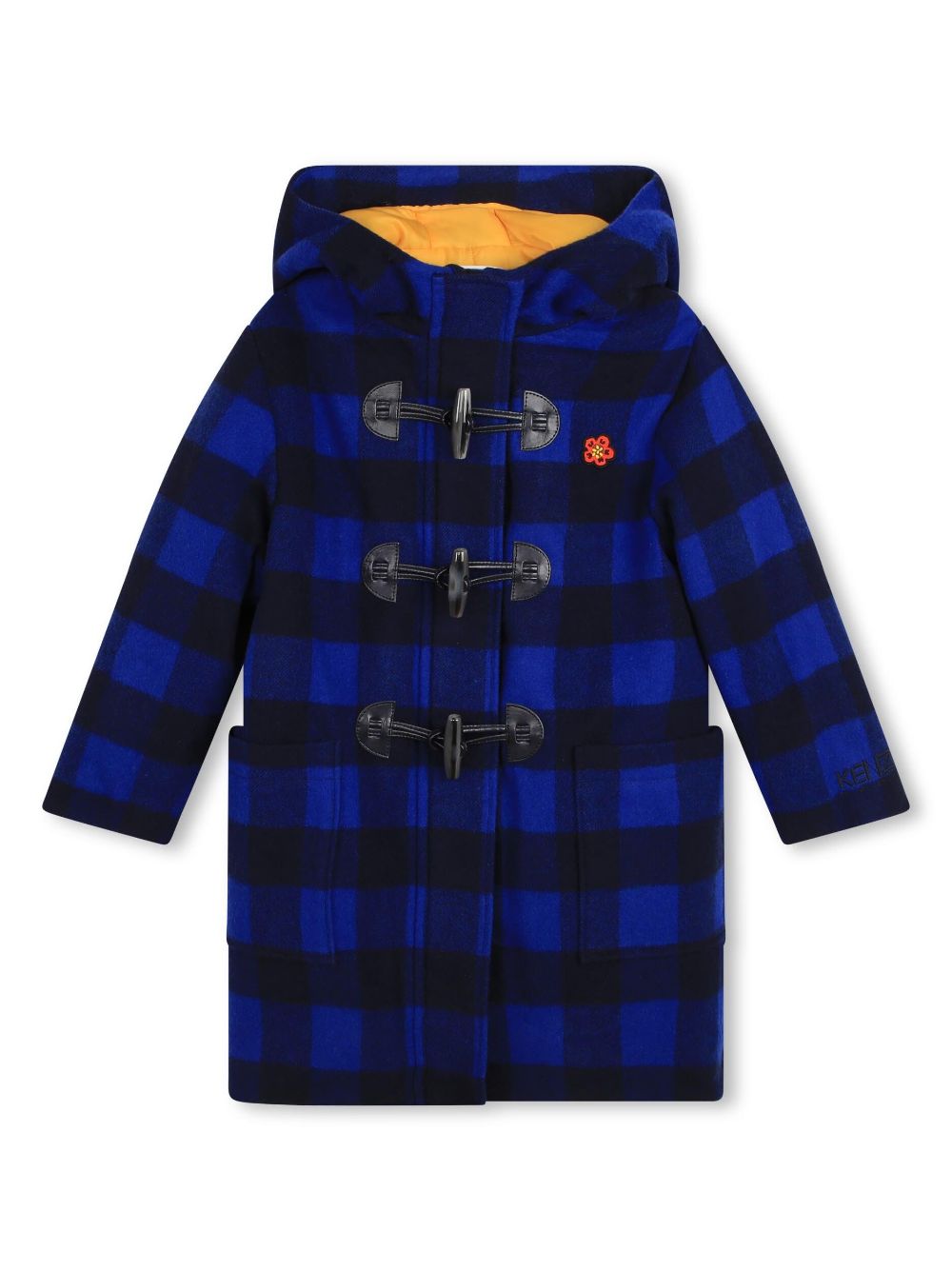 Boke Flower check-pattern coat - Black