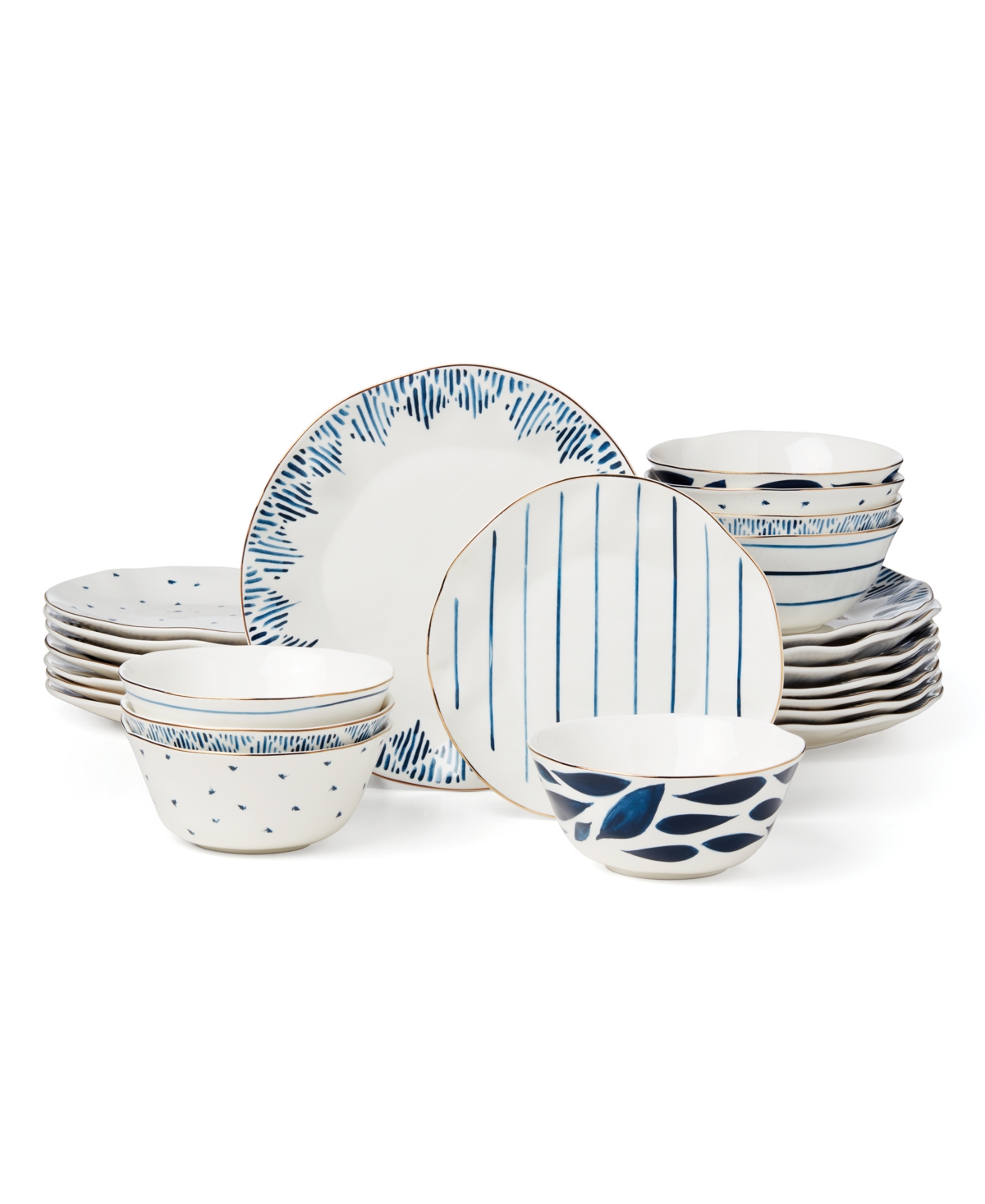 Blue Bay 24 Pc. Dinnerware Set, Service for 8 - Blue