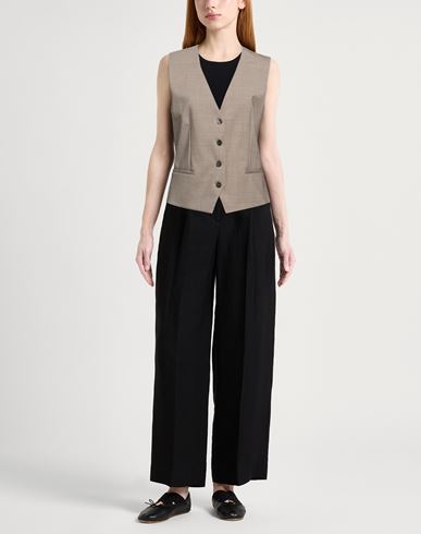 P. a.r. o.s. h. Woman Tailored Vest Taupe Size L Virgin Wool, Elastane