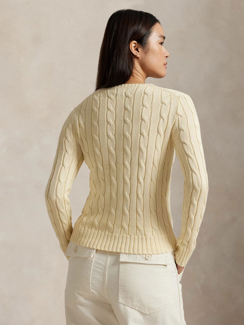 Cream Crewneck Logo Sweater
