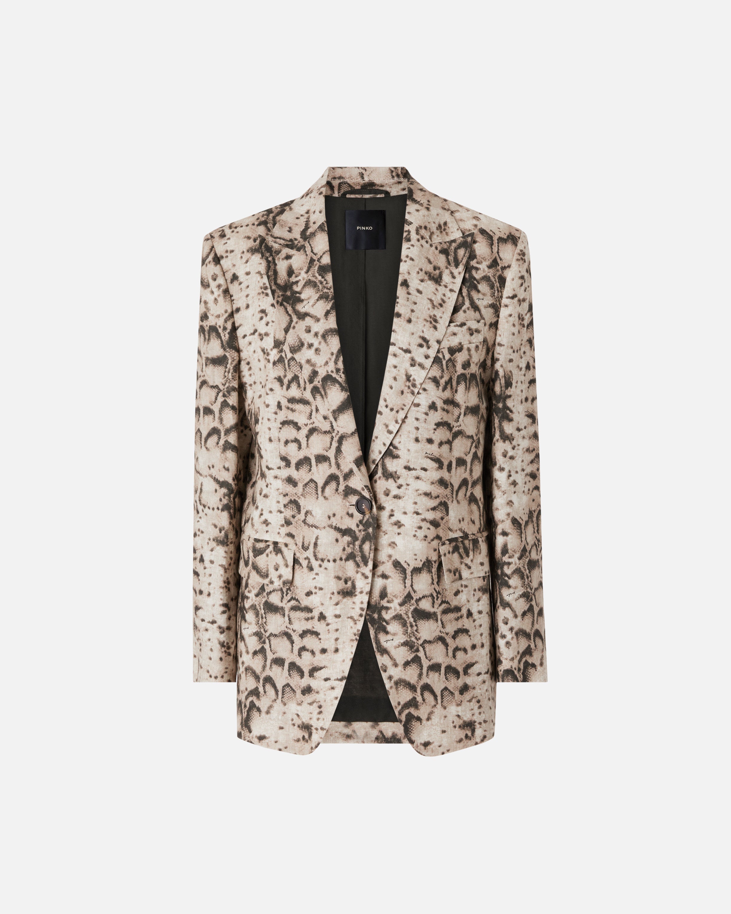 Linen jacket with snake print - 36