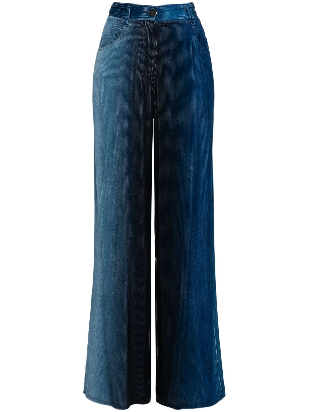 Corduroy straight-leg trousers - Blue