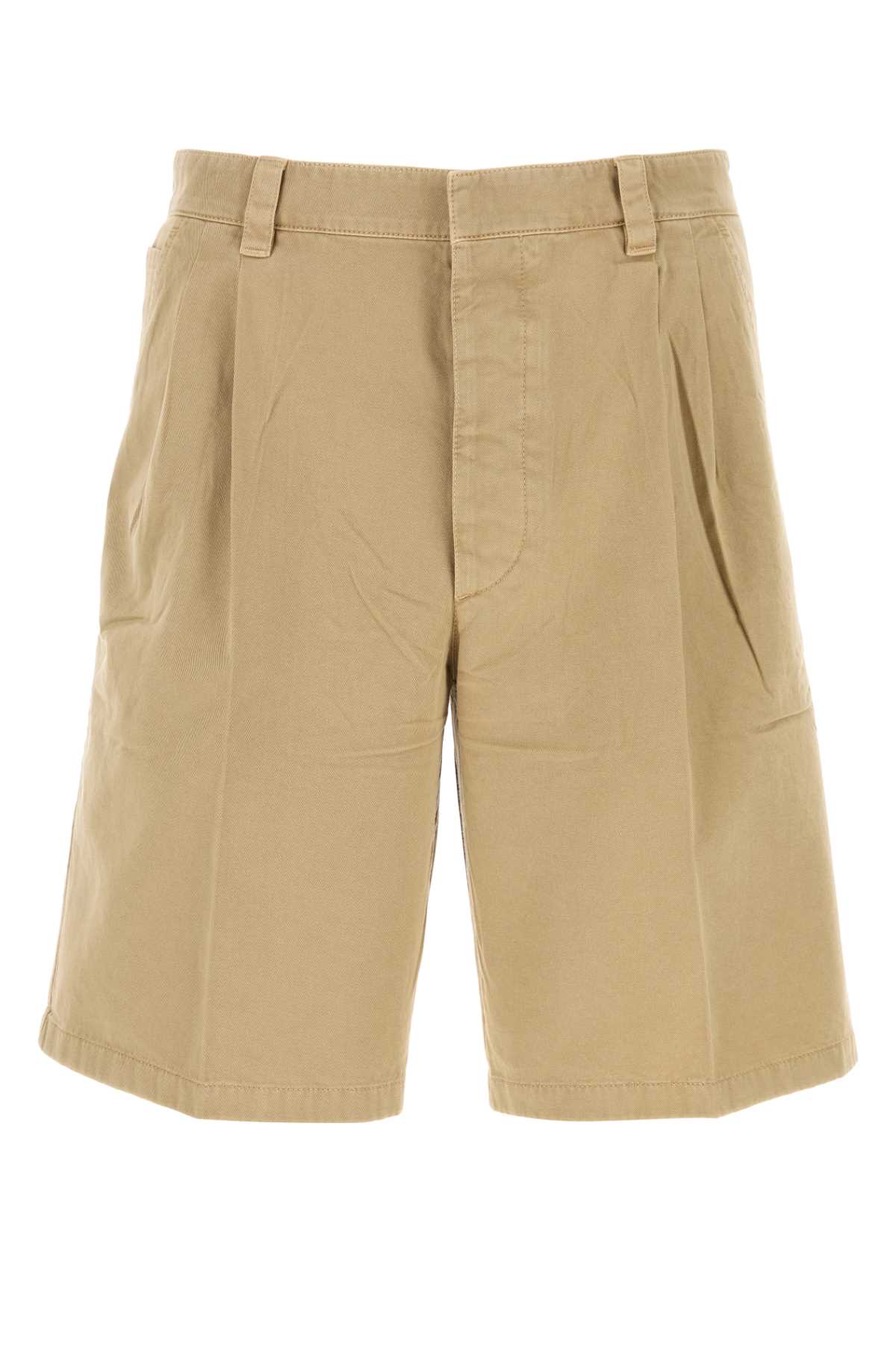 Beige cotton bermuda shorts