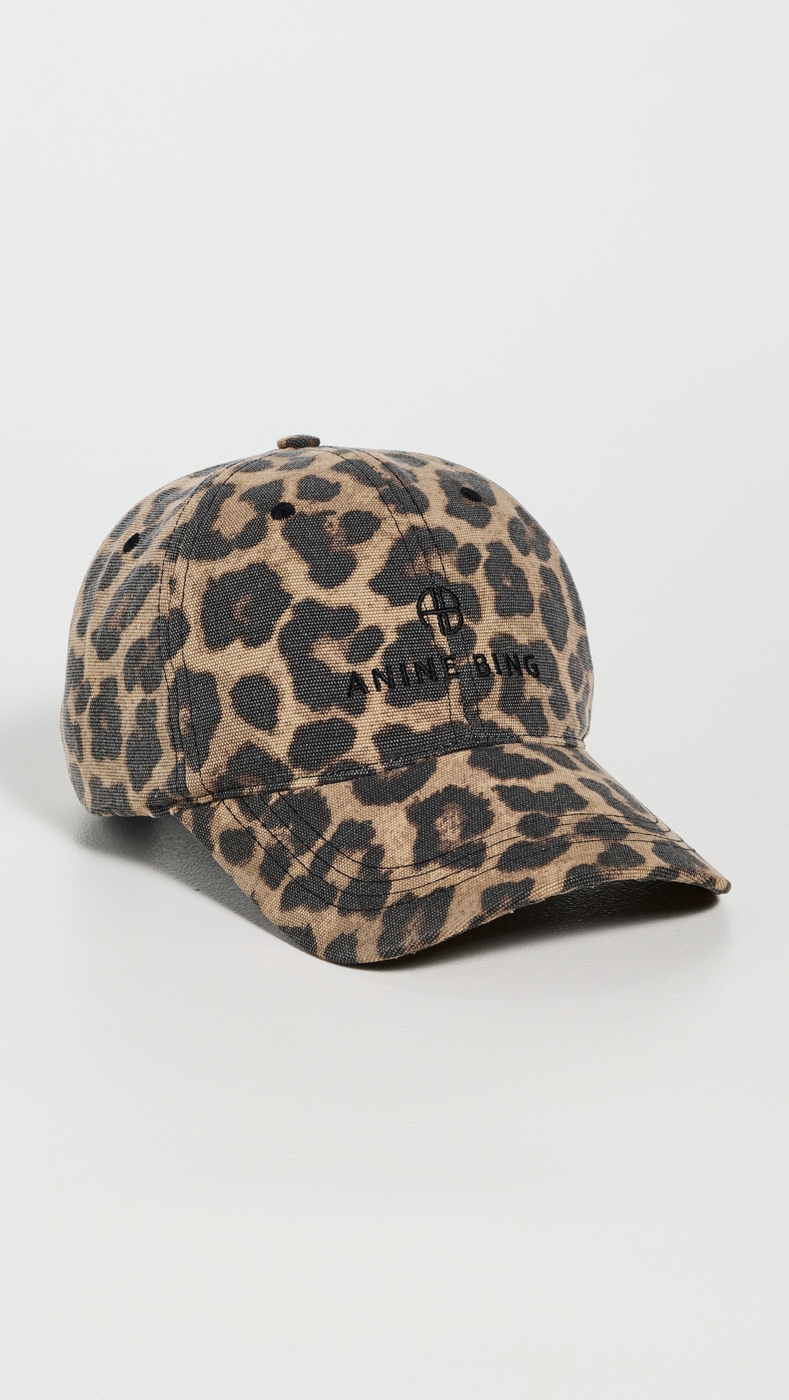 Jeremy Baseball Cap Black and Brown Leopard One Size