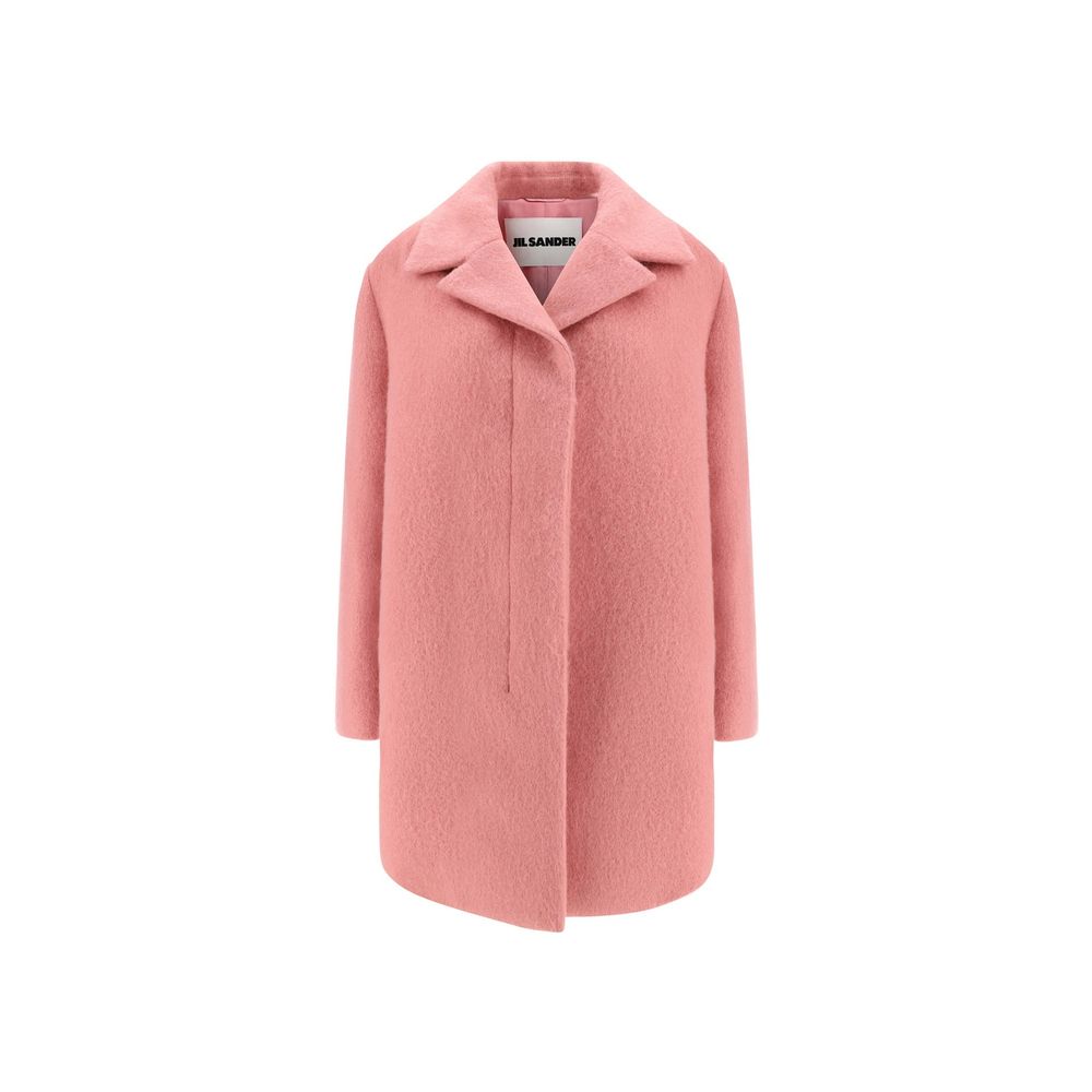 Mohair Wool Blend Coat — Pink