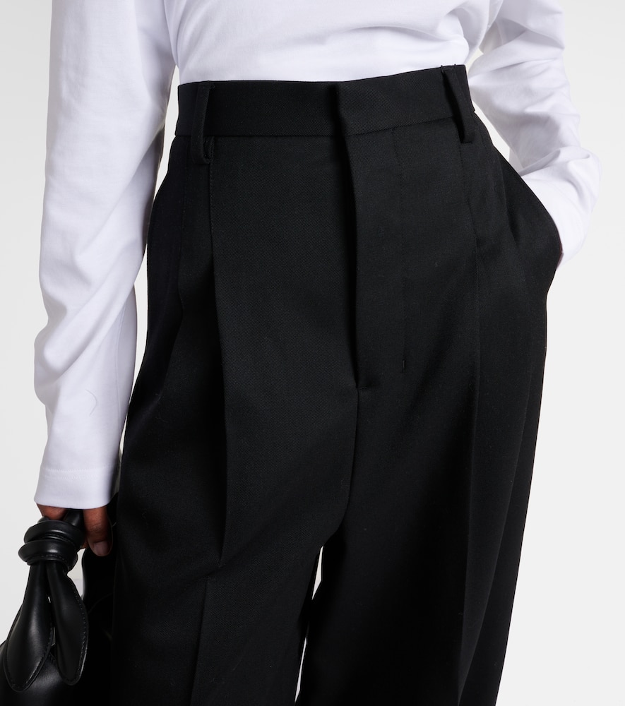 High-rise wool wide-leg pants
