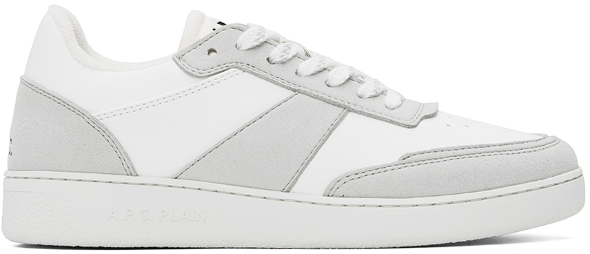 A.P.C. White & Gray Plain Sneakers