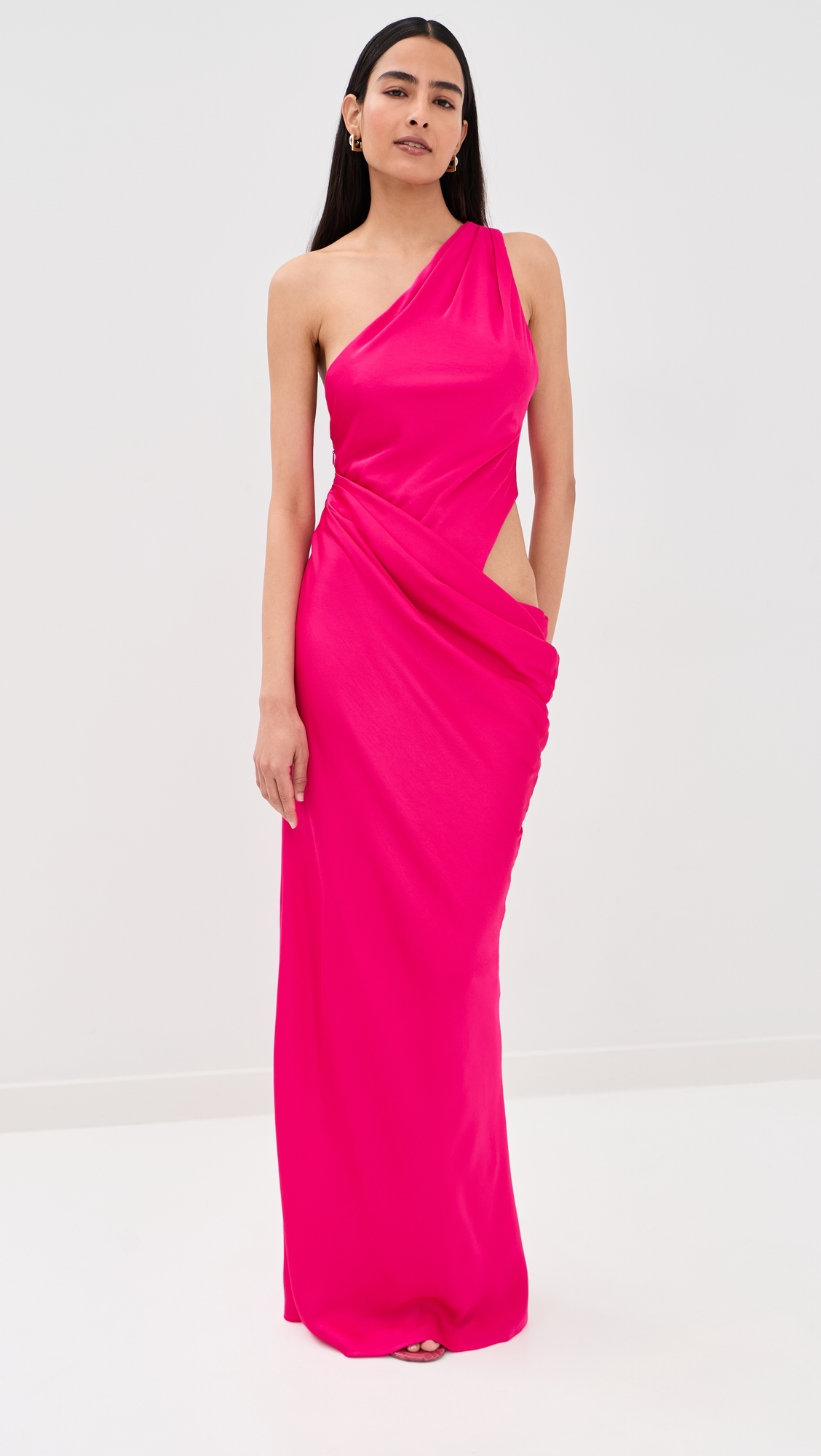 The Isadora Satin Dress Bright Rose