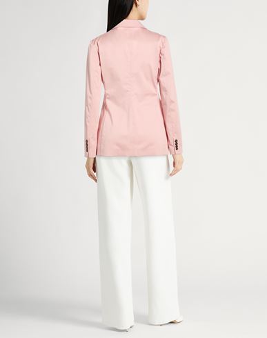 Woman Blazer Pink Size 10 Cotton, Elastane