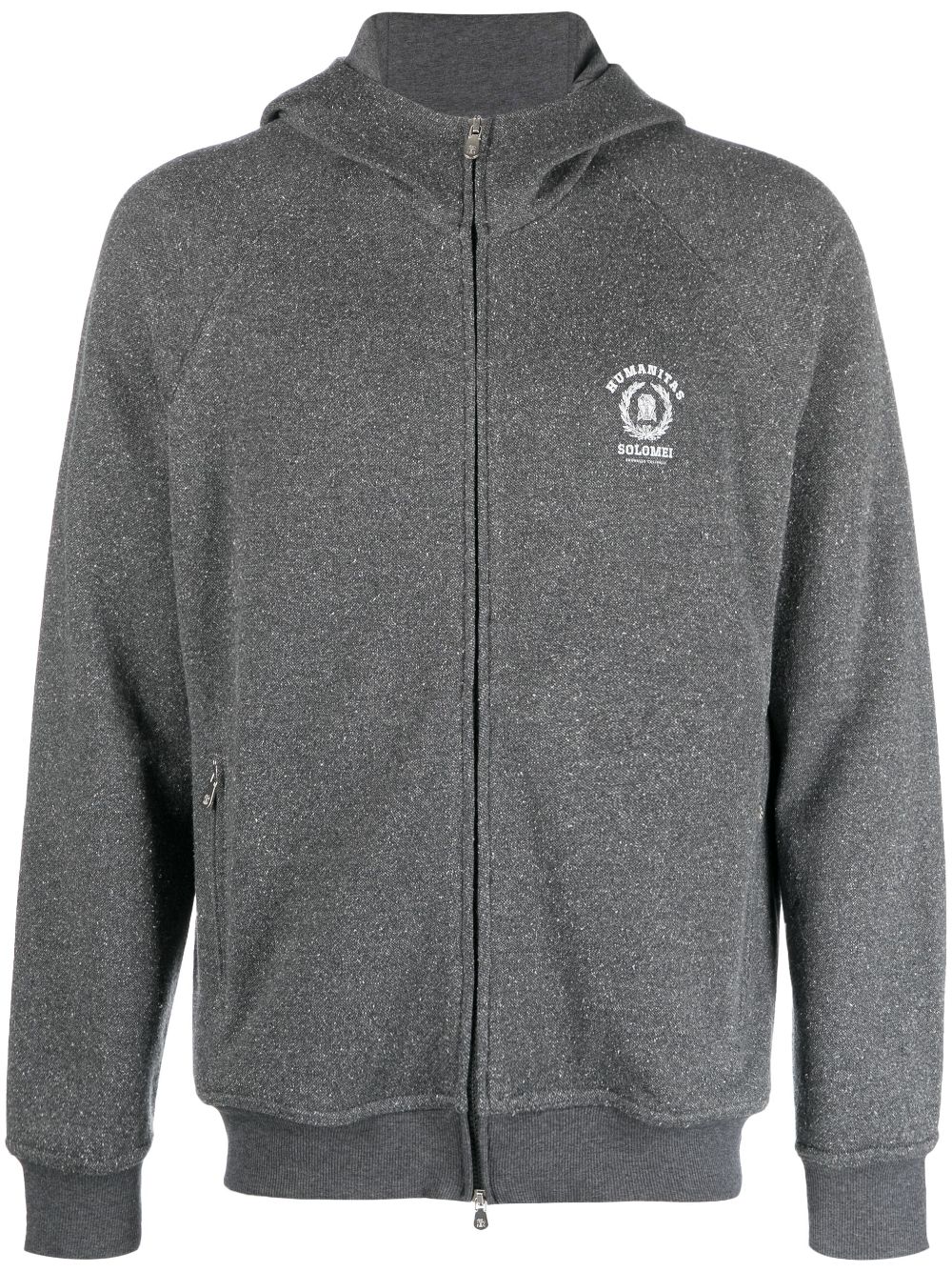 Logo-print zip-up hoodie - Grey