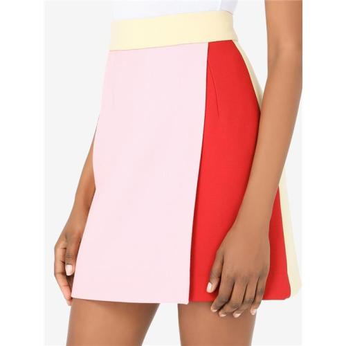 Colour-block high-waisted skirt - Pink