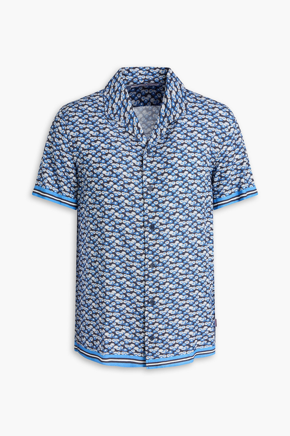 Hibbert floral-print piqué shirt - Blue - S