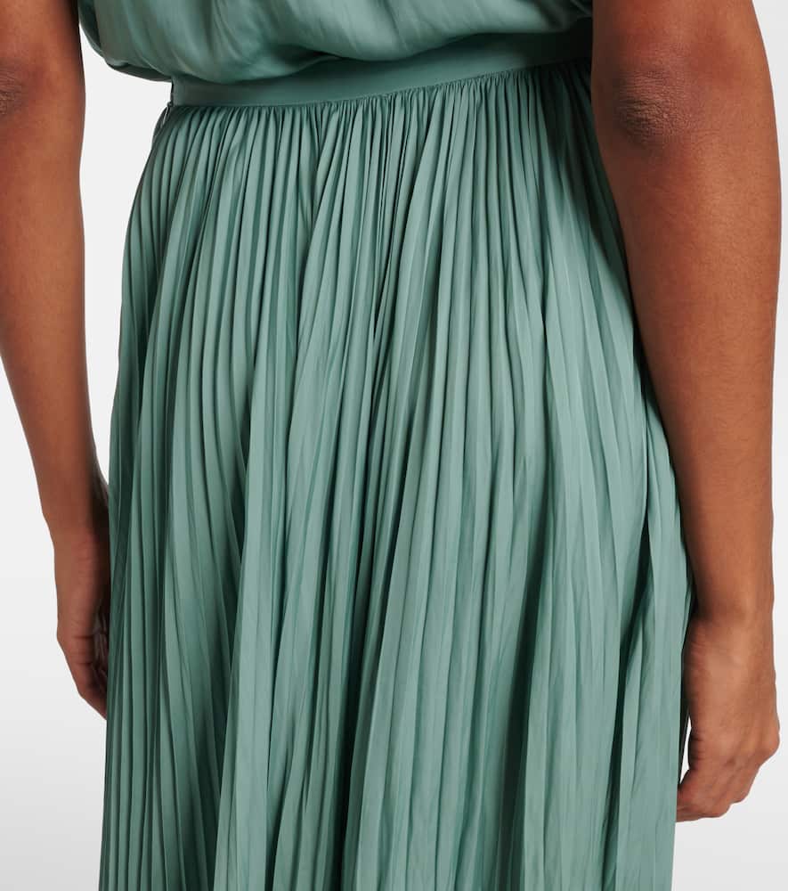 Lulu satin plissé maxi skirt