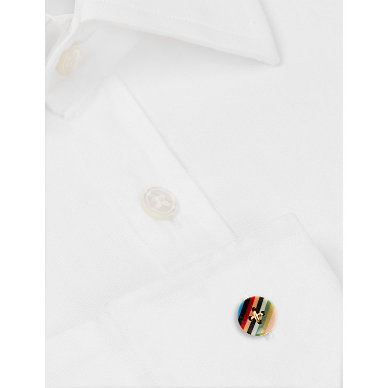 Mens ED Button Zinc-plated copper and Resin Cufflinks