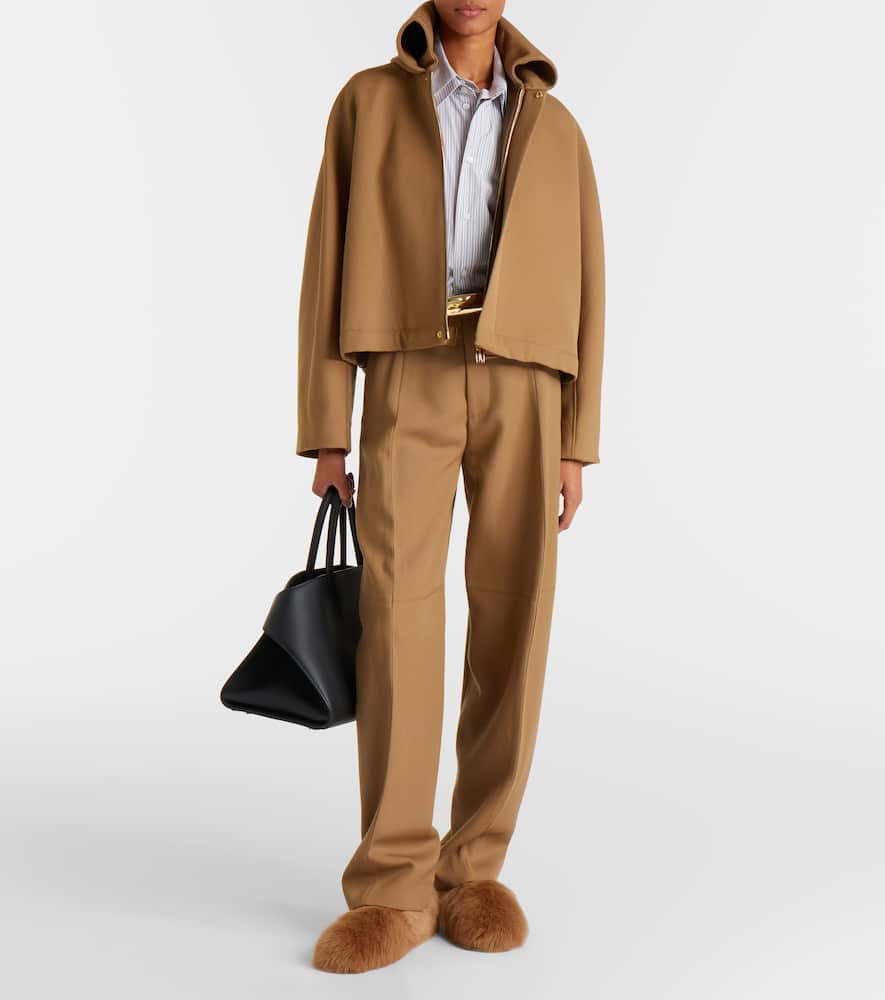 Gommino shearling slip-on shoes