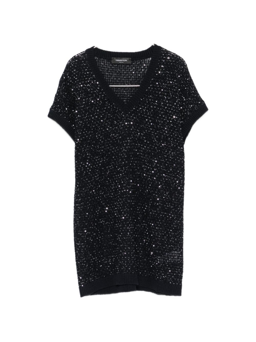 Embellished V-Necked Top