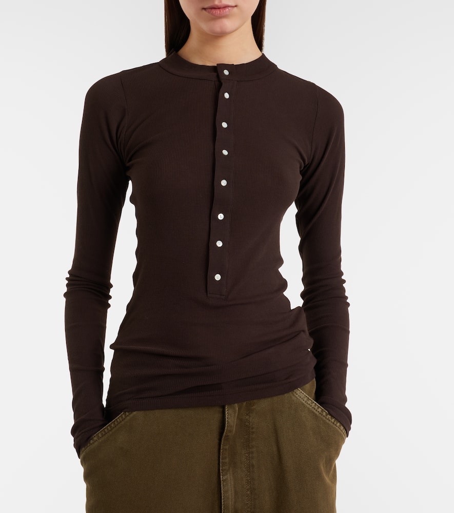 Cotton jersey Henley shirt