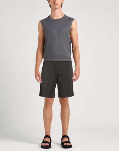 Maison Kitsuné Man Shorts & Bermuda Shorts Dark green Size 26 Polyester, Cotton