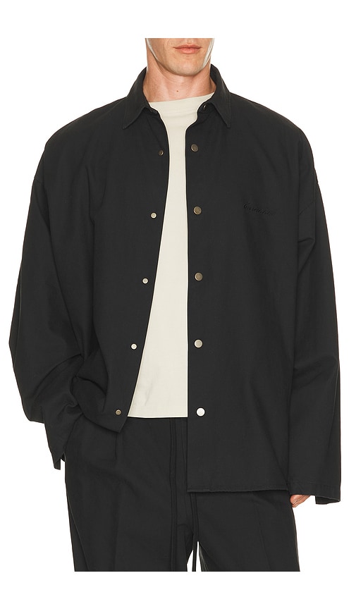 Fear of God ESSENTIALS Overshirt in Vintage Black - Black. M also in L, S, XS, XXL/2X