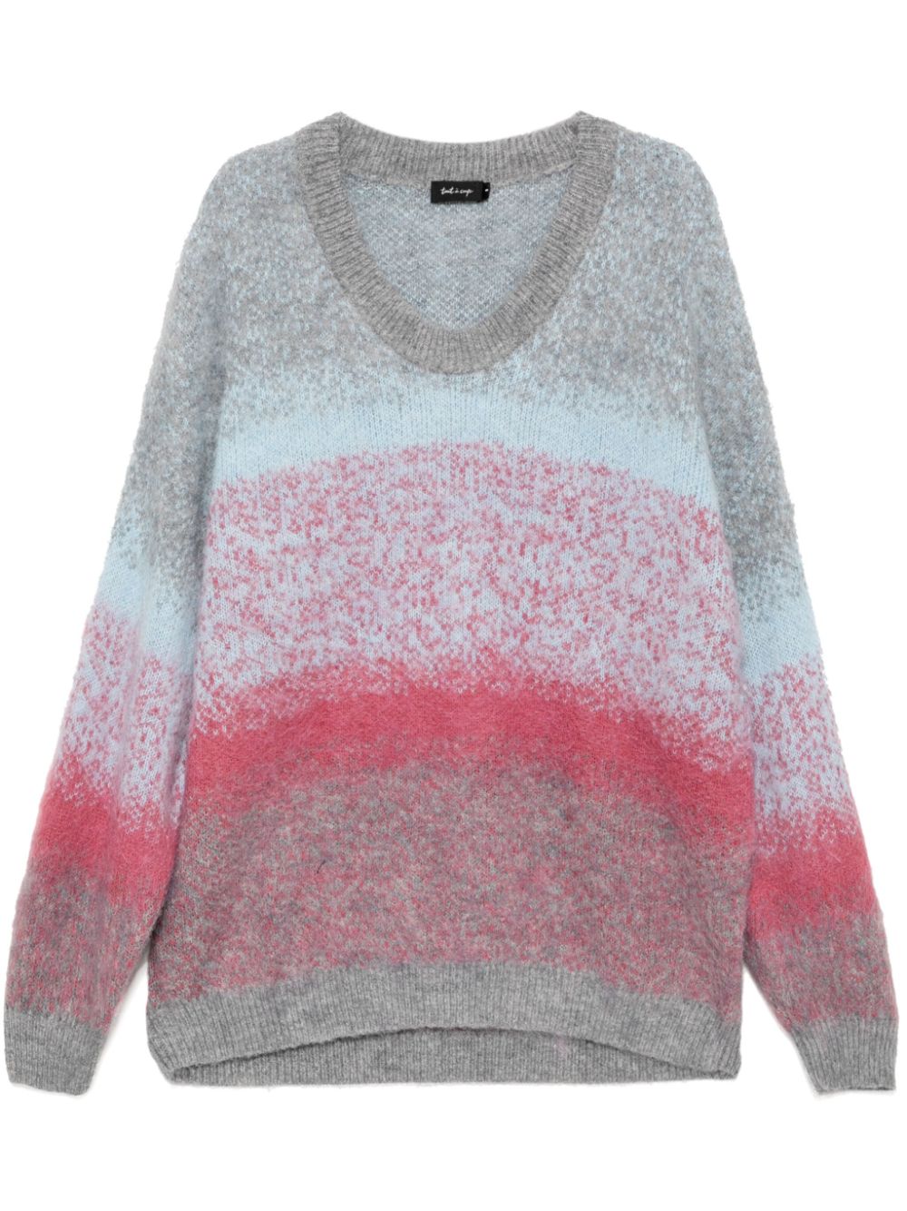 Gradient oversized knit sweatshirt - Blue
