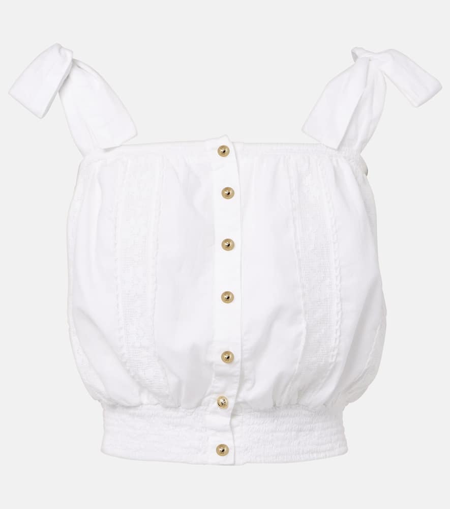 Melissa Odabash Giulia lace-trimmed cotton top