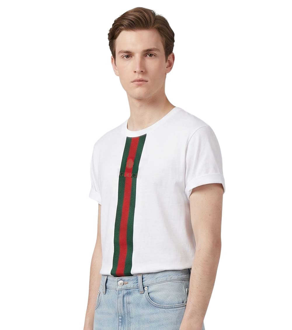 Web-stripe Logo-print T-shirt
