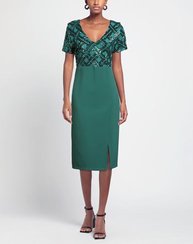 Woman Midi dress Emerald green Size 2 Polyester, Elastane