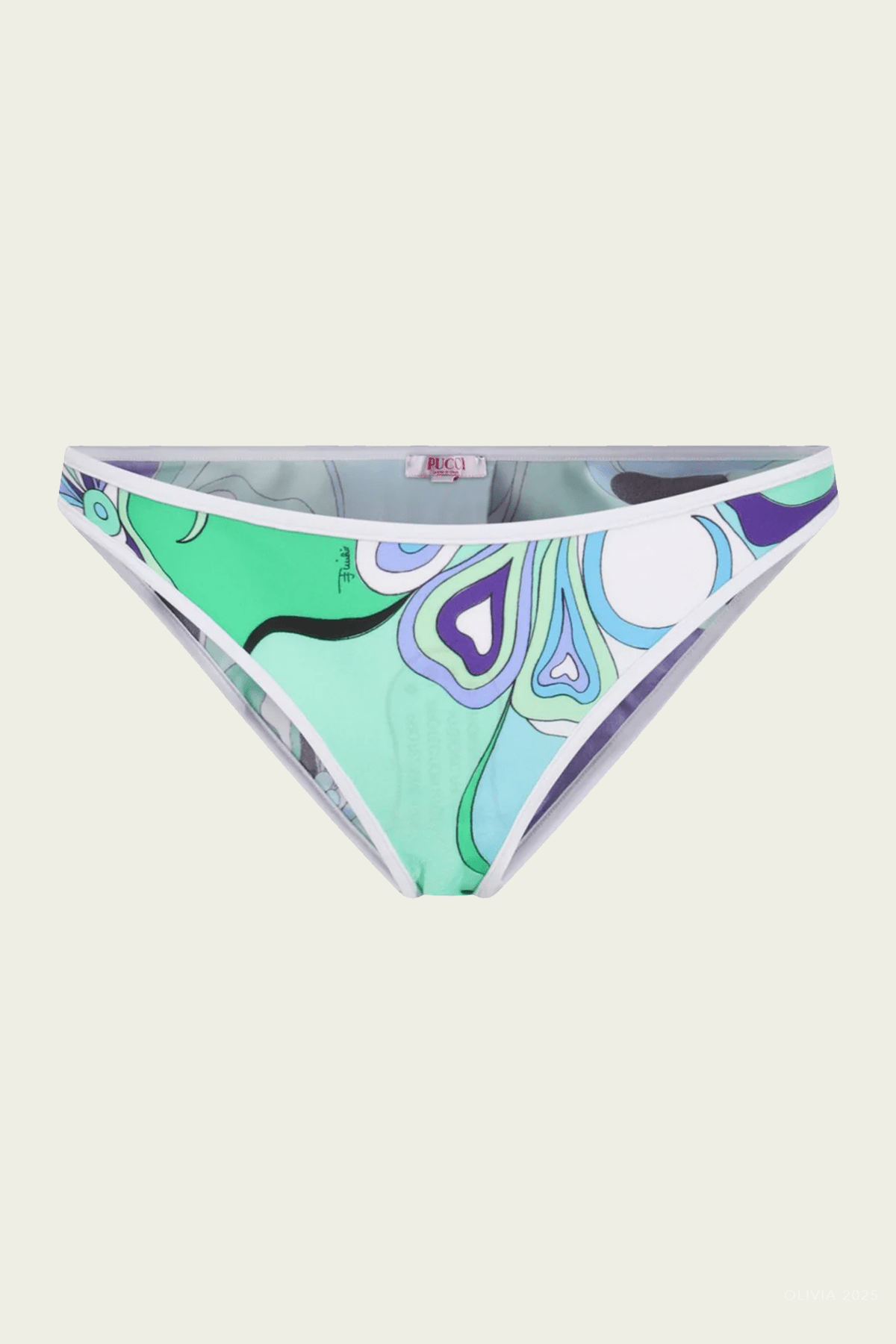 Orchidee-Print Bikini Botton in Verde Lilla