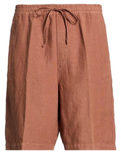 Man Shorts & Bermuda Shorts Brown Size 30 Linen