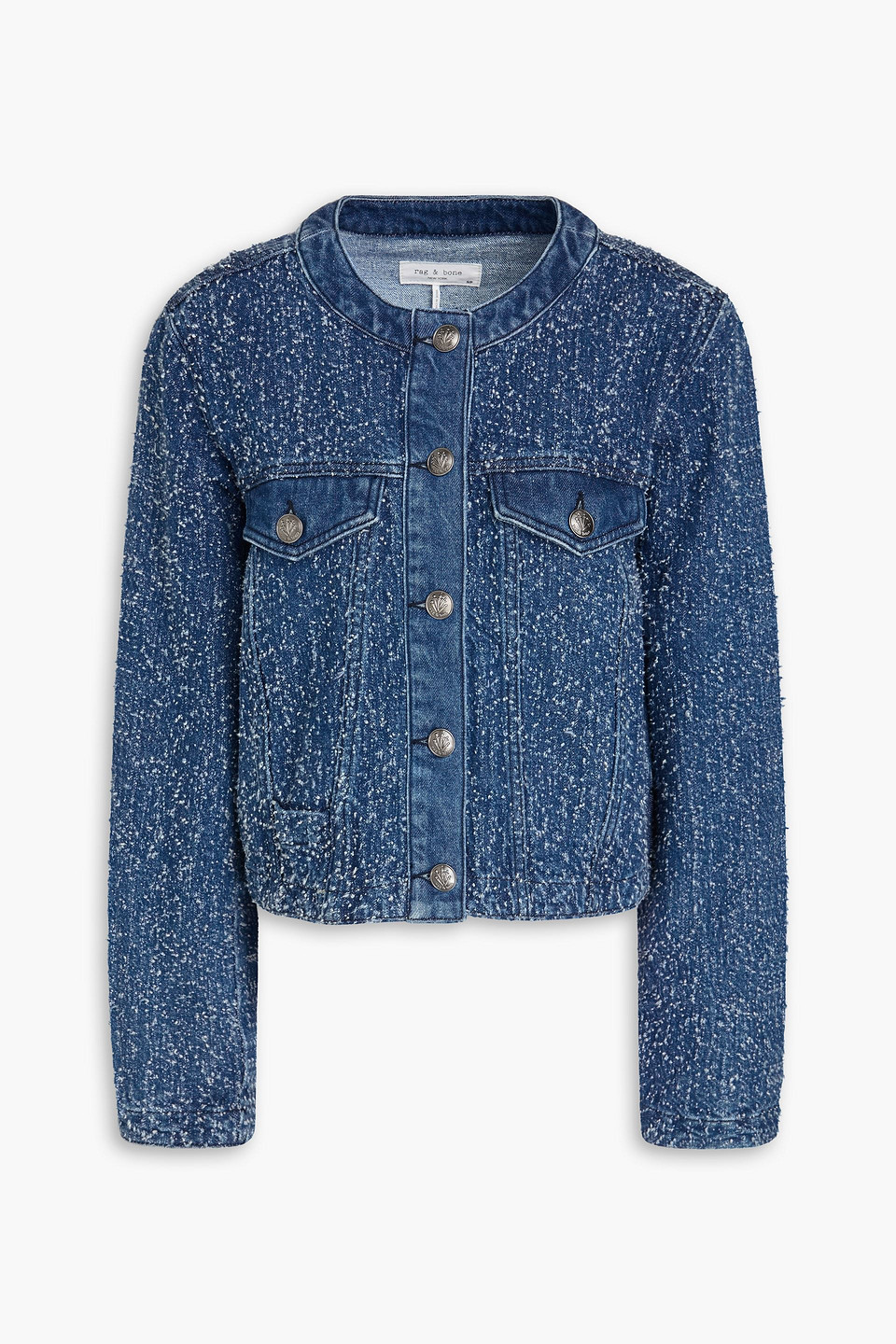 Cora frayed denim jacket - Blue - XS