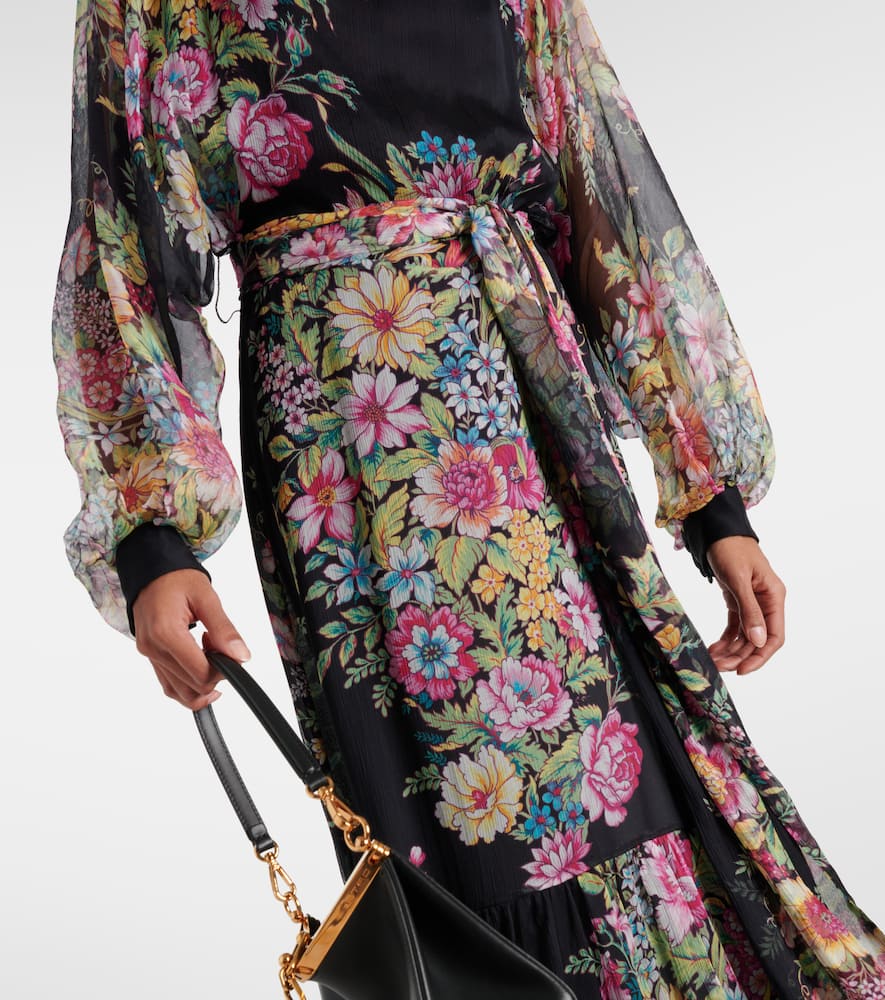 Floral silk gown