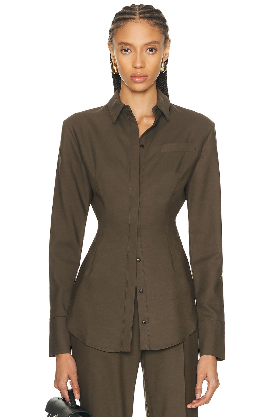 TOVE Elvin Shirt in Chocolate - Chocolate. 34 also in